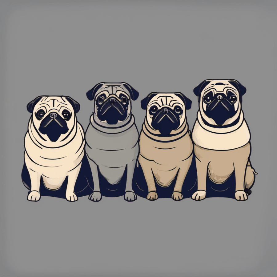 Various Breeds of Pugs