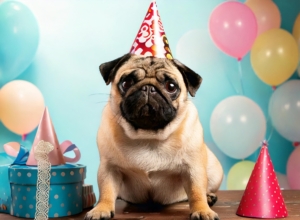 pug birthday card 