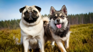 Pug vs Siberian Husky