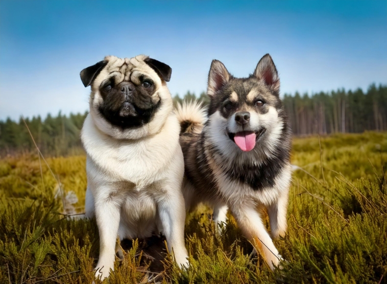 Pug vs Siberian Husky