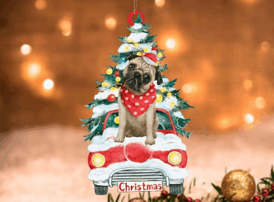 Pug Christmas Ornaments