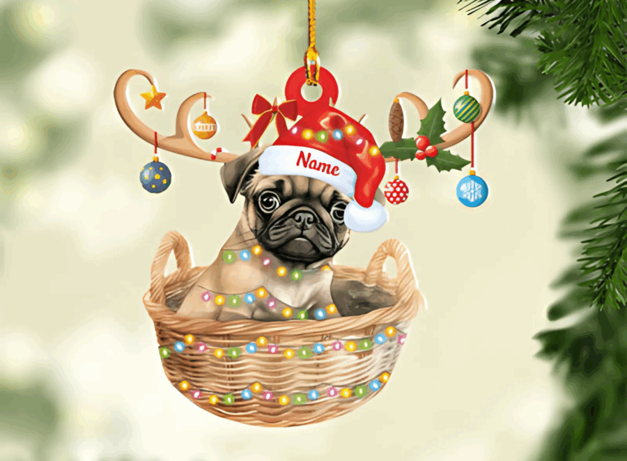 Pug Christmas Ornaments